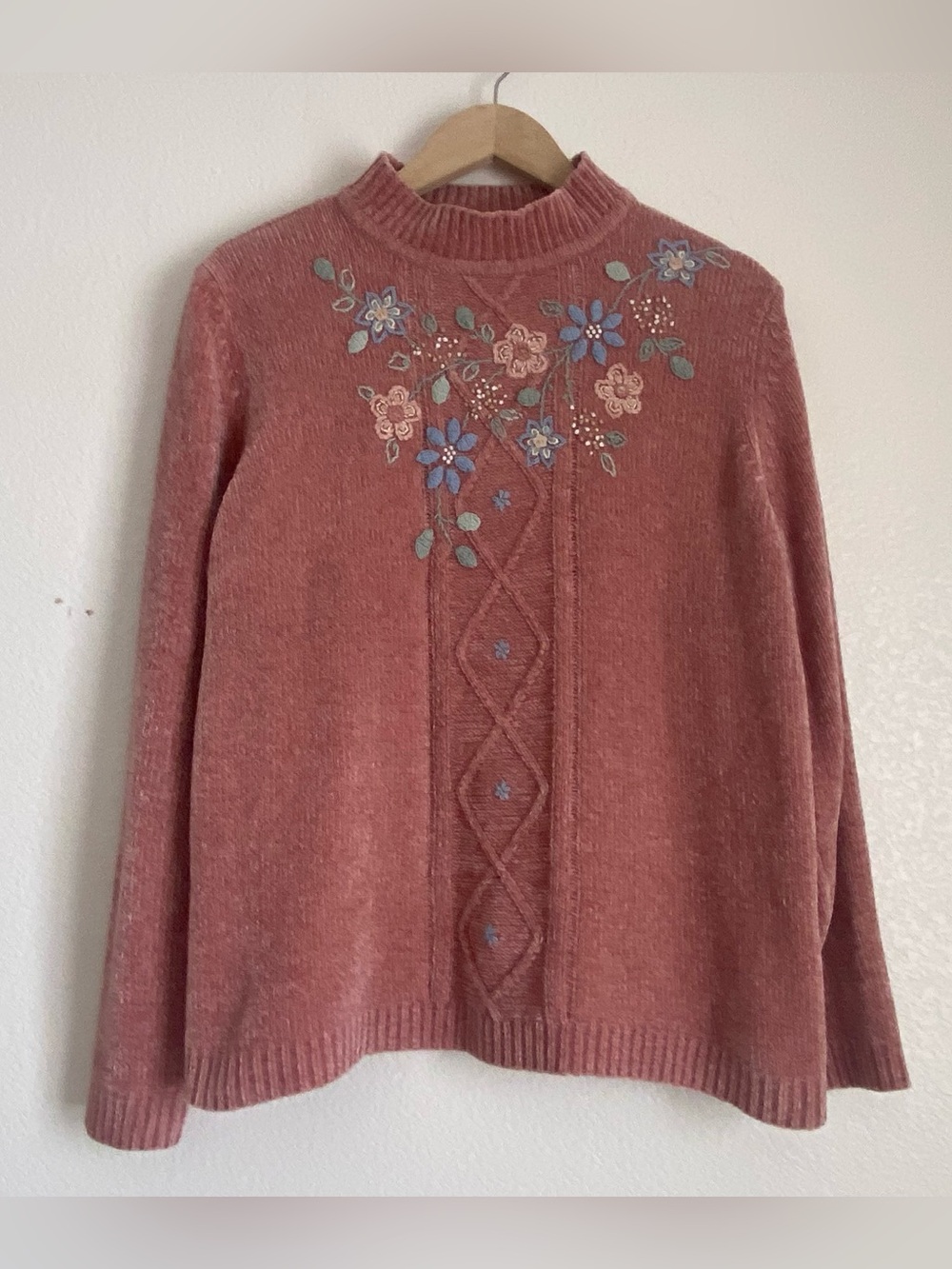 Alfred Dunner Floral Embroidered knitted sweater, XL